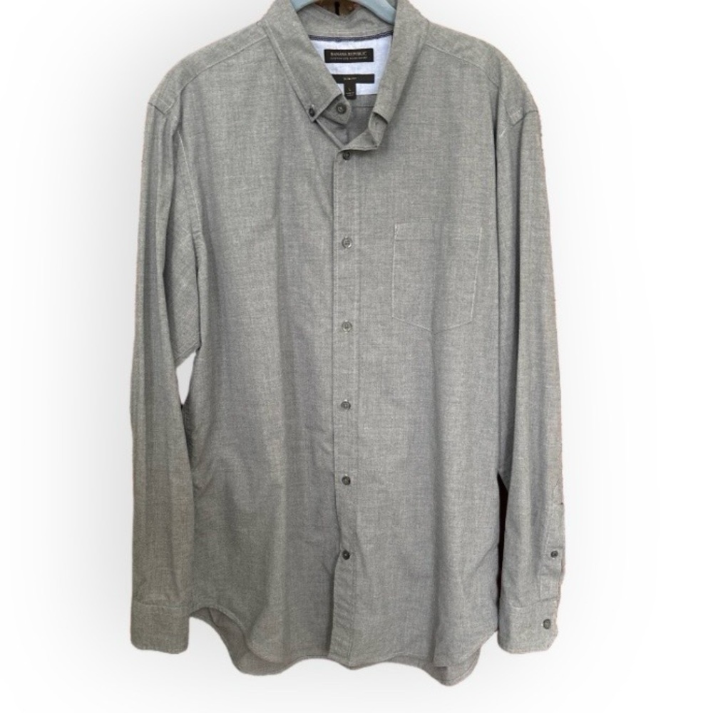 Banana Republic Custom 078 Wash Slim Fit Button Down Shirt Size L Office Casual